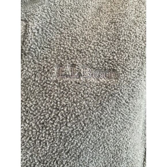 LL Bean Men’s Dark Gray Fleece Zip Vest Size Large Pockets Logo EUC - Picture 4 of 11